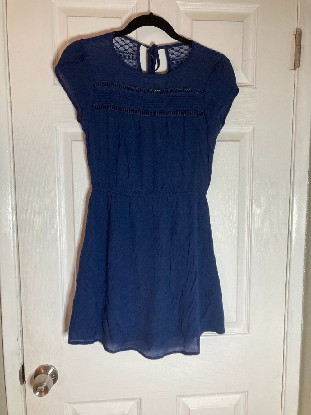 E HANGER M Navy Blue Short Sleeve Mini Dress